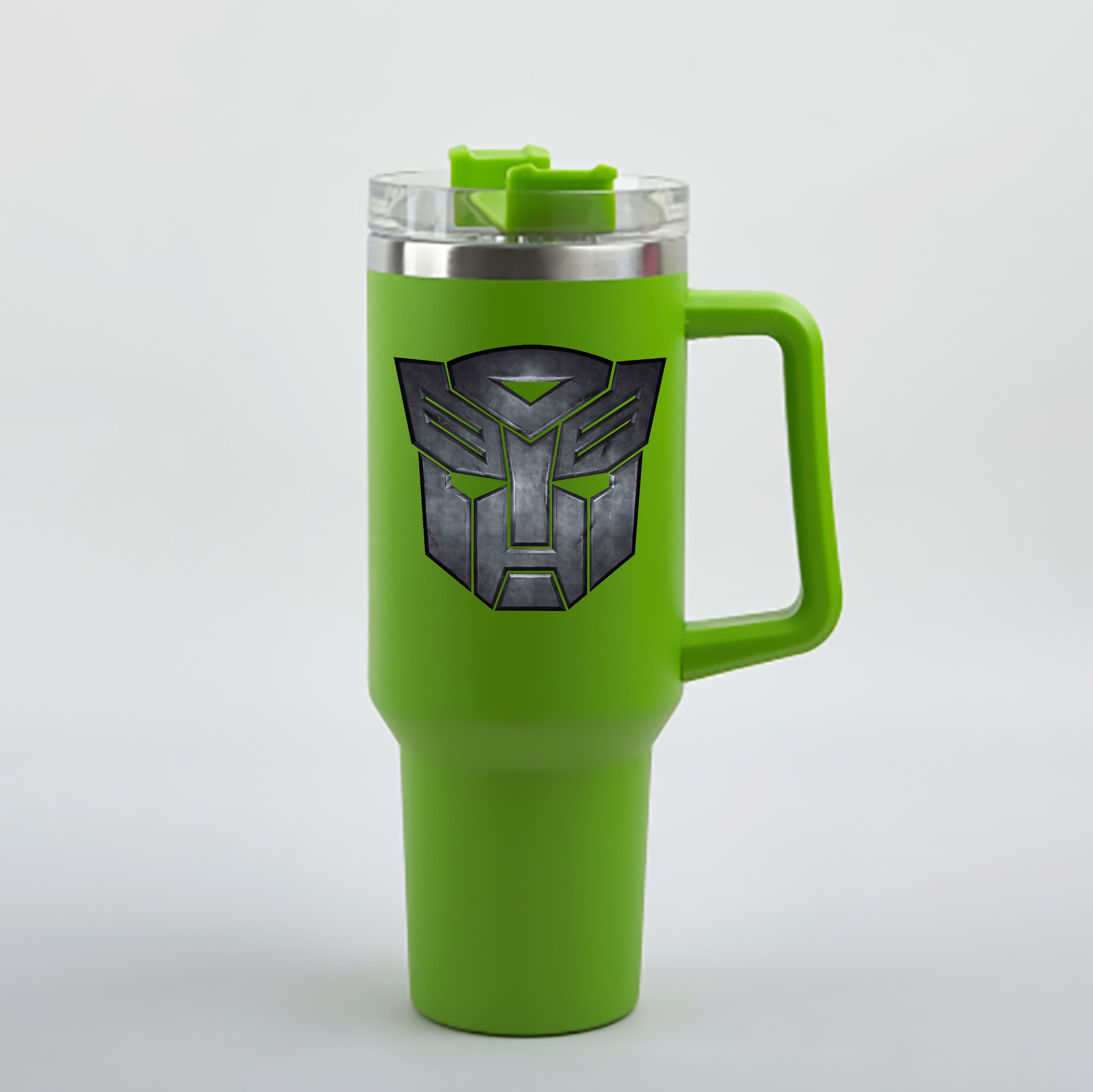（画像用） Transformers トランスフォーマー 1200mL車用タンブラー - クリスタルステッカー（プラスチックストロー付き）